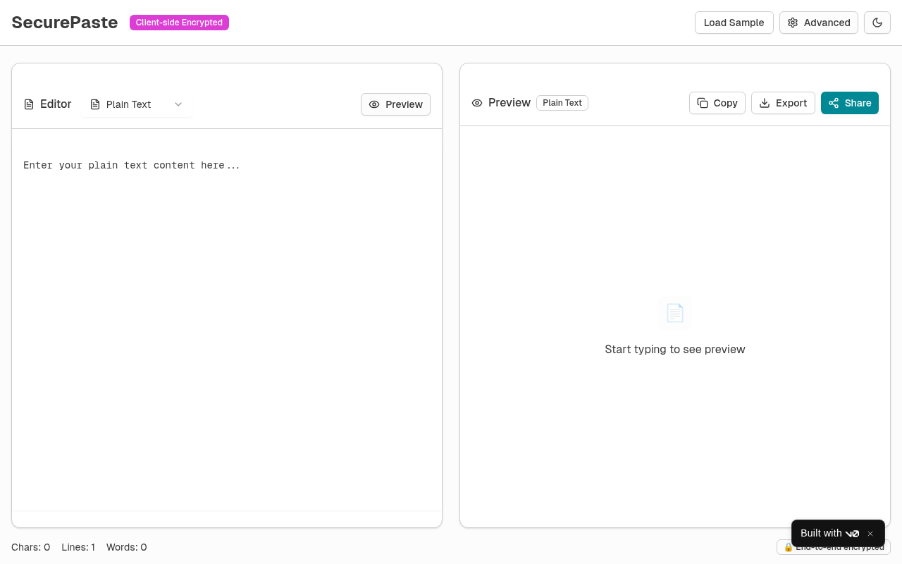 SecurePaste screenshot