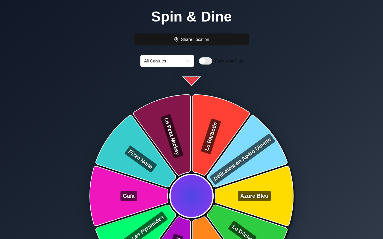 Spin and Dine screenshot